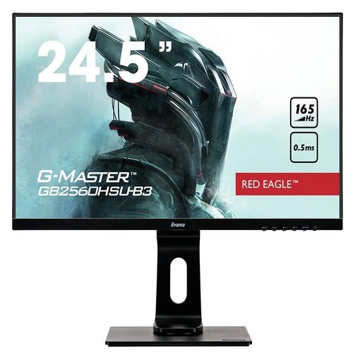 iiyama G-MASTER Red Eagle GB2560HSU-B3 62cm (24.5′) Gaming Monitor Full-HD (HDMI, DisplayPort, USB 2.0) 0.5ms Response Time, 165Hz, FreeSync Premium, Height Adjustment, Pivot, Black [Energy Class F]