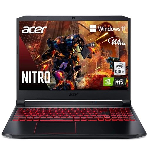 Acer Nitro 5 AN517-53-55Z5 Laptop Gaming 17.3 inch FHD IPS 144 Hz, Gaming Laptop (Intel Core i5-11300H, NVIDIA GeForce RTX 3050, 8GB RAM, 512GB SSD, Windows 10) AZERTY Keyboard, Black