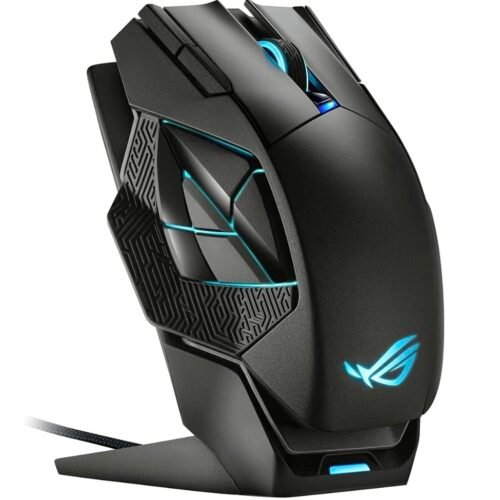 ASUS ROG Spatha X Gaming Mouse (Wireless, Wired, Magnetic Charging Station, 12 Programmable Buttons, 19,000 dpi, Aura Sync)