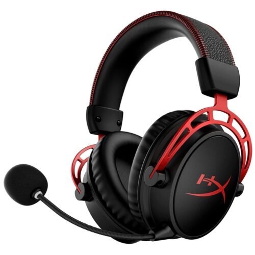 HyperX 4P5D4AA Cloud Alpha Wireless – Gaming Headset for PC, 300 hours of battery life, DTS Headphones: X Spatial Audio, Memory Foam, Dual Chamber Drivers, Noise Cancellation,One Size, Black/Red