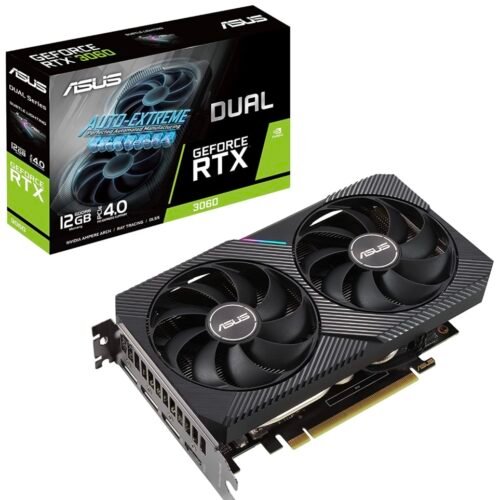 ASUS Dual NVIDIA GeForce RTX 3060 V2 OC Edition 12GB GDDR6 Gaming Graphics Card (PCIe 4.0, 12GB, HDMI 2.1, DisplayPort 1.4a, 2-slot, axial fan, 0 dB technology)