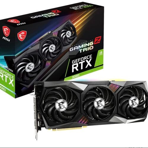 MSI GeForce RTX 3080 GAMING Z TRIO 10G LHR Gaming Graphics Card – NVIDIA RTX 3080 LHR, GPU 1830MHz, 10GB GDDR6X Memory, Black