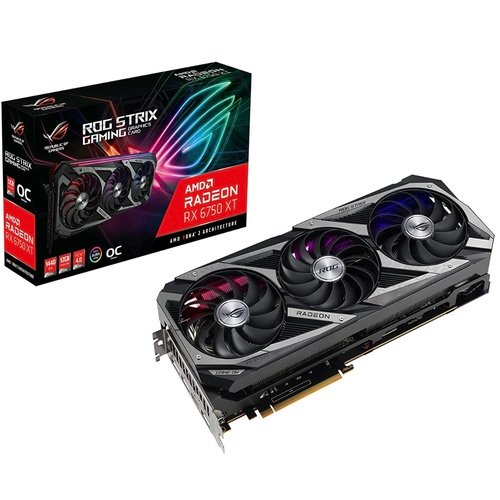 ASUS ROG Strix AMD Radeon RX 6750 XT OC Edition Gaming Graphics Card (AMD Radeon RX 6750XT 12GB GDDR6 Memory, PCIe 4.0, Aura Sync, HDMI 2.1, DisplayPort 1.4a, ROG-STRIX-RX6750XT-O12G-GAMING)